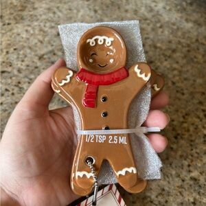 Gingerbread Man Holiday Ornament - Brown and Red